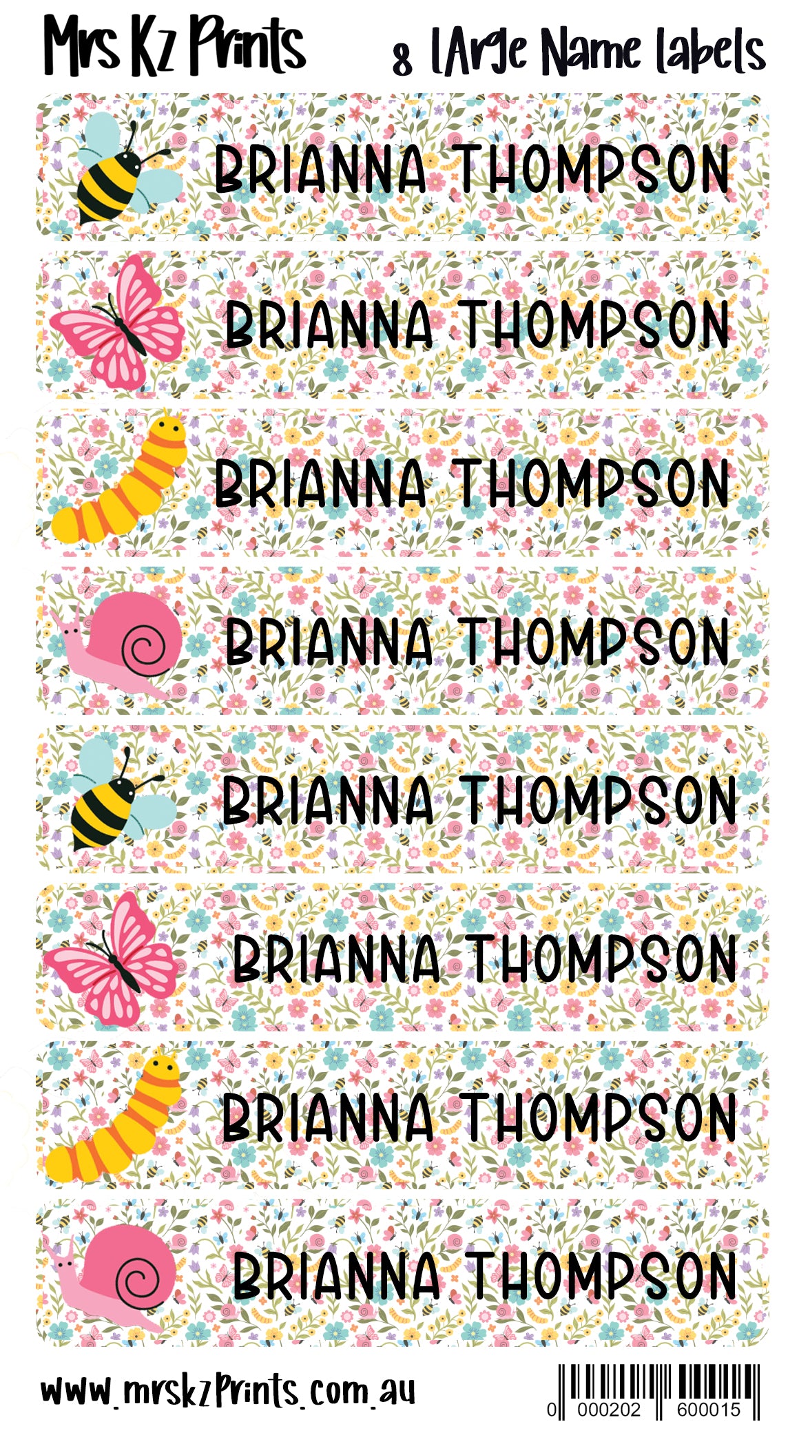 Large Name Labels - Personalised