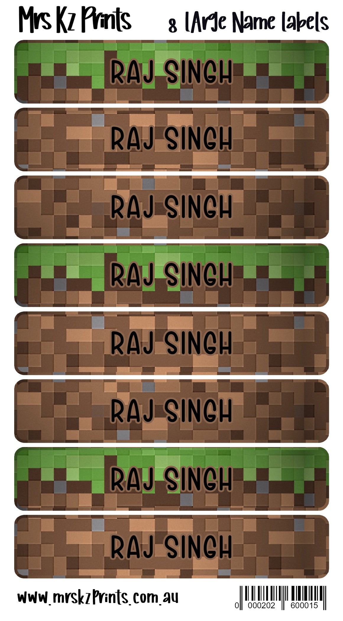 Large Name Labels - Personalised